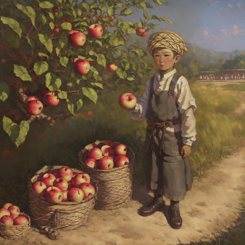 00000-915116714 1boy collecting apples, Mongolian _highres, hq, highly detailed, oil painting, _ dreamshaper5Vae Euler a 20-7-1024x1024.jpg